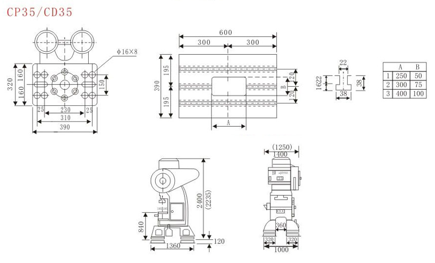 HW-press 35T C型三圓導(dǎo)柱沖床